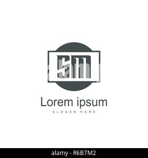 Lettre initiale logo SM template design logo design lettre minimale. Illustration de Vecteur