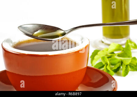 Le Stevia Rebaudiana Le soutien de fines herbes pour le sucre Banque D'Images