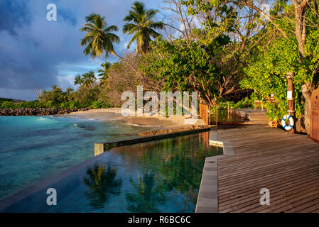 Six Senses Zil Pasyon hôtel de luxe. Felicite Island aux Seychelles. Banque D'Images