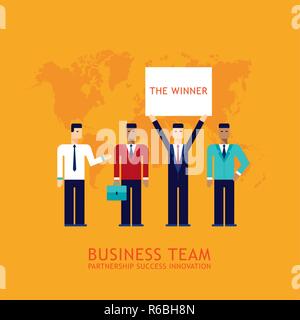 Businessman partenariat un travail fructueux de collaboration business team concept design plat Vector illustration Illustration de Vecteur