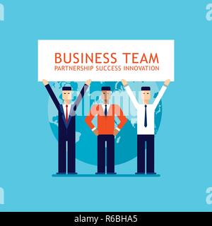 Businessman partenariat un travail fructueux de collaboration business team concept design plat Vector illustration Illustration de Vecteur