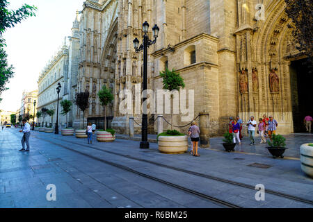 Séville, Espagne, Europe. La Cathédrale de Séville, également connu sous le nom de Cathédrale de Sainte Marie de l'Voir est plus grande cathédrale Banque D'Images