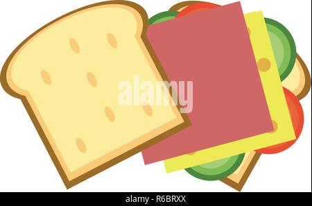 Des aliments délicieux sandwich Illustration de Vecteur