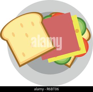 Des aliments délicieux sandwich Illustration de Vecteur