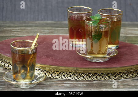 Thé de menthe poivrée, menthe fraîche d'herbes Banque D'Images