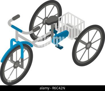 Tricycle ancien style isométrique, icône Illustration de Vecteur