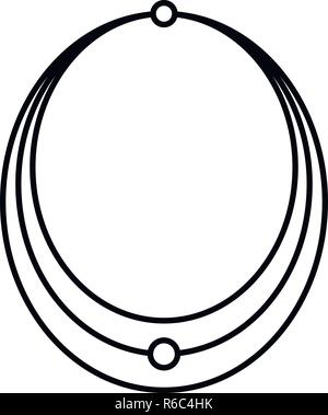 Collier argent style du contour, icône Illustration de Vecteur