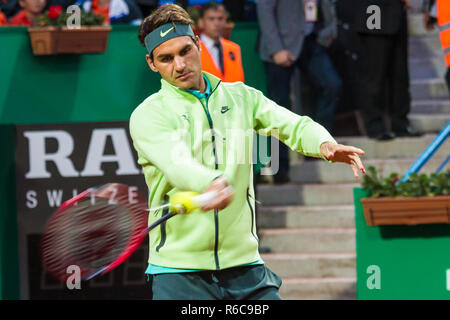 Roger Federer à la Garanti Koza, Istanbul en Turquie ouvert 2015. Jouer sur terre battue tennis. Banque D'Images