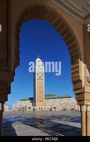 Maroc, Casablanca, la Mosquée Hassan II. Banque D'Images
