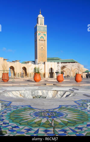 Maroc, Casablanca, la Mosquée Hassan II. Banque D'Images