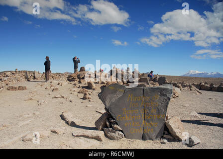 Le Pérou, le Mirador de los Andes, Sign Banque D'Images