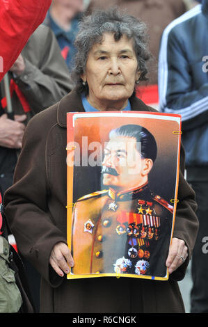 La Russie, Moscou, Parti communiste russe Participer au 1er mai Day Parade à Moscou Banque D'Images