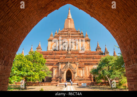 Le temple Sulamani est un temple bouddhiste situé dans le village de Minnanthu (sud-ouest de Bagan en Birmanie) Le Temple est l'un des Most-Frequently Vi Banque D'Images