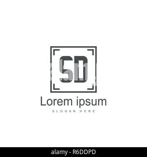 Lettre SD logo design. Lettre initiale Logo SD Illustration de Vecteur