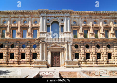 Palais de Charles V Alhambra de Grenade, Andalousie, Espagne Banque D'Images
