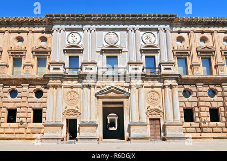Palais de Charles V Alhambra de Grenade, Andalousie, Espagne Banque D'Images
