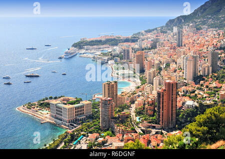 Une vue sur la ville, Monte Carlo, Monaco, Cote d'Azur, de l'Europe Banque D'Images