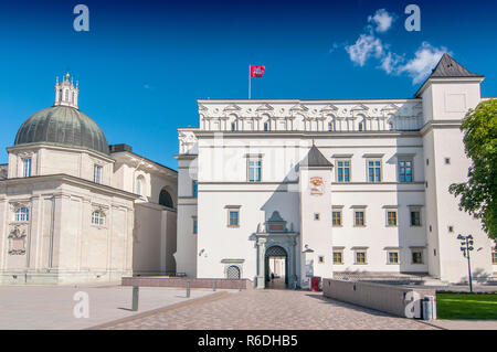 Palais des Grands Ducs de Lituanie et le Musée National à Vilnius, Lituanie Banque D'Images