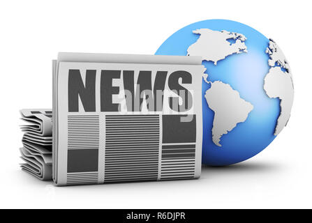 Journal et globe Banque D'Images