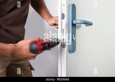 Serrure de porte de l'installation de chantier Banque D'Images