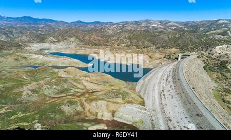 Kalavasos aériennes barrage, Larnaca, Chypre Banque D'Images