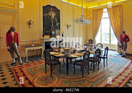 L'intérieur du Castel de Rigny-Usse connu comme le château de La Belle au Bois Dormant et construit au xie siècle, vallée de la Loire France Banque D'Images