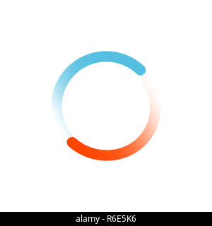 Les progrès de l'Internet ou Web Loader Icône de cercle en bleu et orange. Vector illustration isolé sur fond blanc Banque D'Images