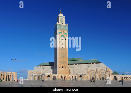 La Mosquée Hassan II ou Grande Mosquée Hassan II, une mosquée à Casablanca Maroc c'est la plus grande mosquée au Maroc et le 13ème plus grand au monde Banque D'Images