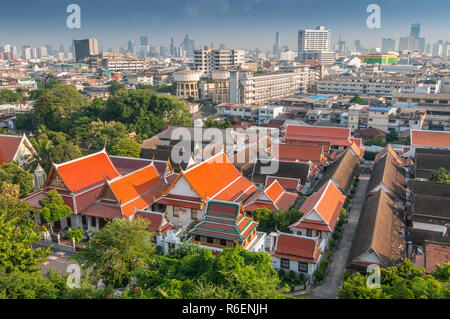 De Bangkok à partir de Wat Saket Le Golden Mount Temple, Thaïlande Banque D'Images