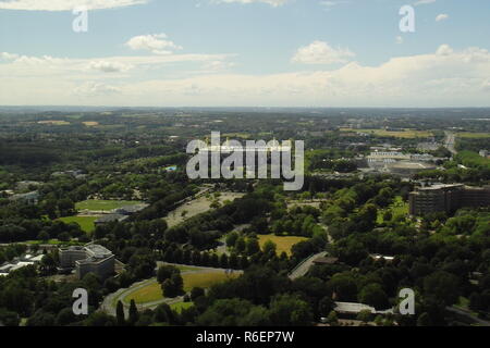 Vue panoramique sur la ville de Dortmund et le Signal Iduna Park Banque D'Images
