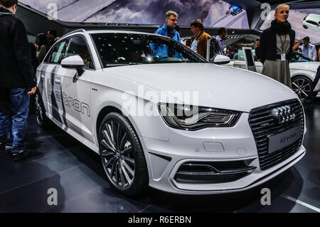 Francfort - Sept 2015 : Audi A3 e-tron présenté à l'IAA International Motor Show le 20 septembre 2015 à Francfort, Allemagne Banque D'Images