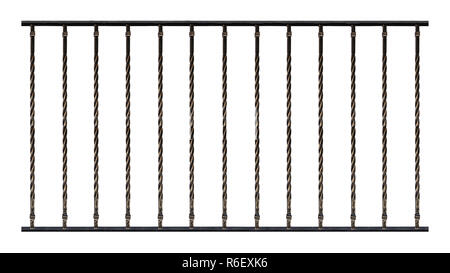 Des échantillons de produits forgés isolé sur fond blanc, avec effet de dorure. Pour les éléments de travail de créateur. Élément de décoration d'escalier mains courantes ou ba Banque D'Images