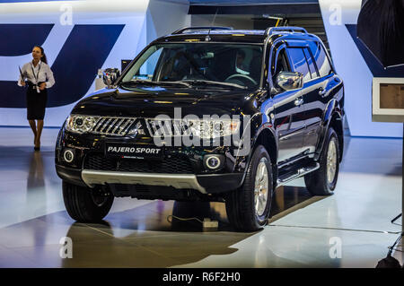 Moscou, Russie - 19 août 2012 : Mitsubishi Pajero 2ÈME GÉNÉRATION présenté comme une première mondiale à la 16e SIAM (Moscow International Automobile Salon) sur Au Banque D'Images