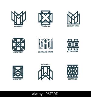 Design logos géométriques pour la société ona fond blanc Illustration de Vecteur