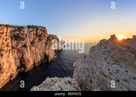 Coucher du soleil à Cape Doukato. L'île de Lefkada Banque D'Images