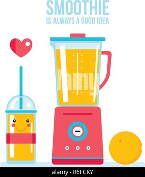 Blender smoothie frais et jus dans le verre Vector illustration Illustration de Vecteur