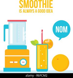 Blender smoothie frais et jus dans le verre Vector illustration Illustration de Vecteur