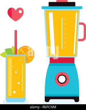 Blender smoothie frais et jus dans le verre Vector illustration Illustration de Vecteur