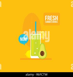 Boisson d'été frais Cocktail Smoothie aux fruits et baies Vector illustration Illustration de Vecteur