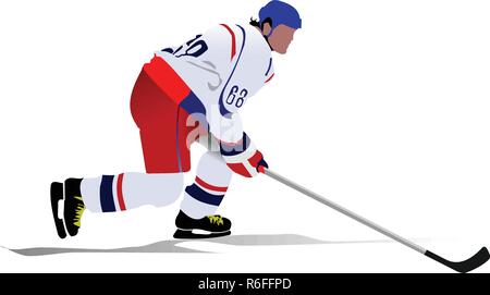 Joueurs de hockey sur glace. Vector illustration Illustration de Vecteur