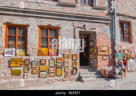 La peinture dans la partie juive de la vieille ville de Lublin, Pologne Banque D'Images