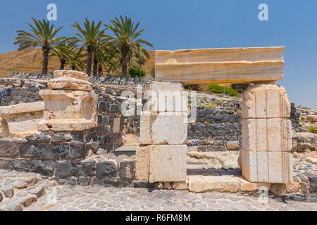Ruines de la ville byzantine Scythopolis, tel le parc national de Beit Shean, Israël Banque D'Images