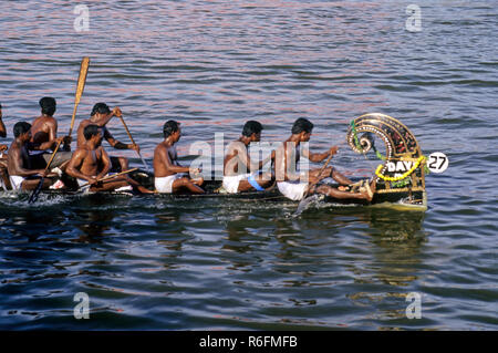 Nehru Boat Race Boat Race Serpent Festivals, Allappuzha, Kerala, Inde Banque D'Images