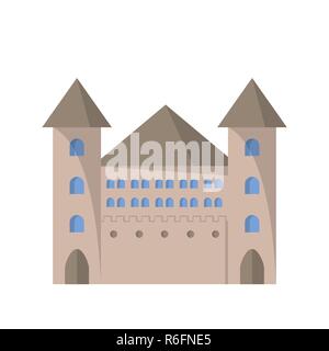 Icône plate du château. Illustration vectorielle. Architecture et design. Illustration de Vecteur
