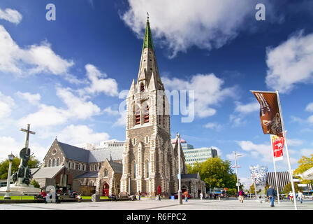 La Cathédrale Christ Church, une cathédrale anglicane désaffectée dans la ville de Christchurch, Nouvelle-Zélande, île du Sud Banque D'Images