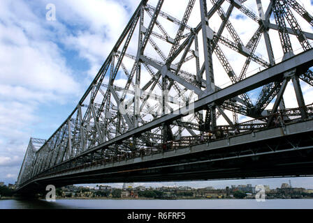 Howrah Bridge, Calcutta, le blé du Bengale occidental, en Inde Banque D'Images