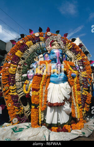 Ganesh ganpati Festival, l'immersion de la tête d'éléphant Dieu Banque D'Images