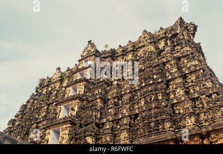 Sri Padmanabhaswamy temple tower, Thiruvananthapuram ou Trivandrum, Kerala, Inde Banque D'Images