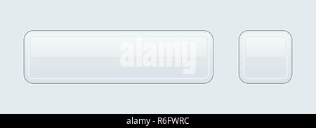 Les boutons de l'interface blanche. Ensemble de carré et rectangle icônes 3d Illustration de Vecteur