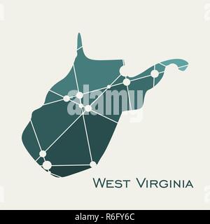 West Virginia State map Illustration de Vecteur